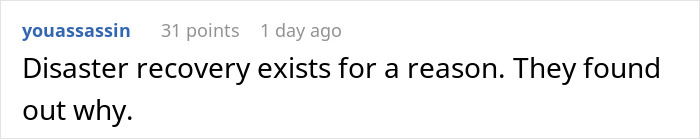 Comment on software team management and chaos after team removal.