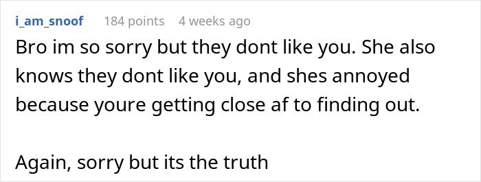 Text message about being disliked, indicating in-laws' collage issue and tension in relationship. Text message about being disliked, indicating in-laws' collage issue and tension in relationship.