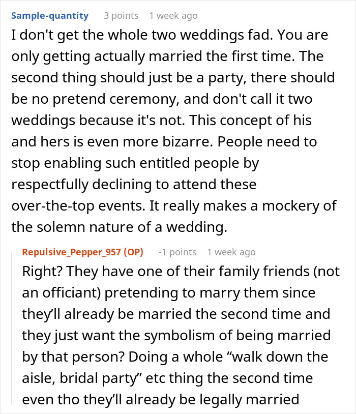 Bride And Groom Decide To Have Two Weddings: "Please Tell Me I&rsquo;m Not Delusional"