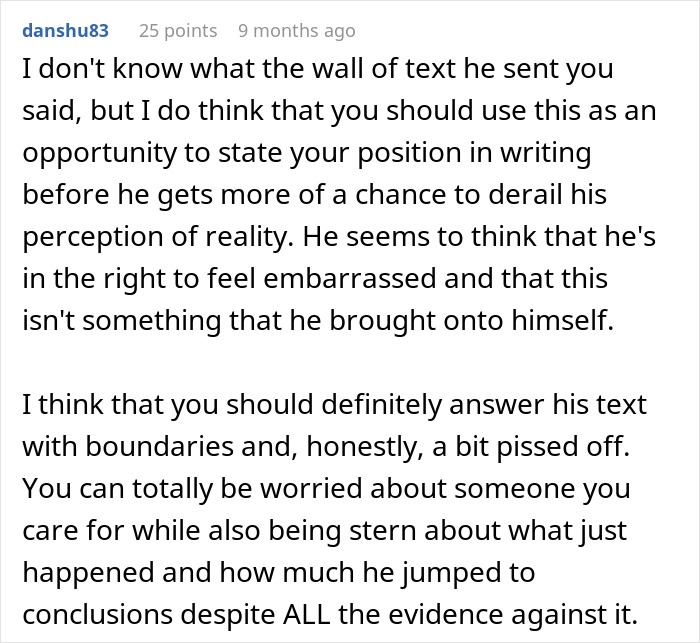 Comment about rejection, boundaries, and perception of reality after a public proposal.