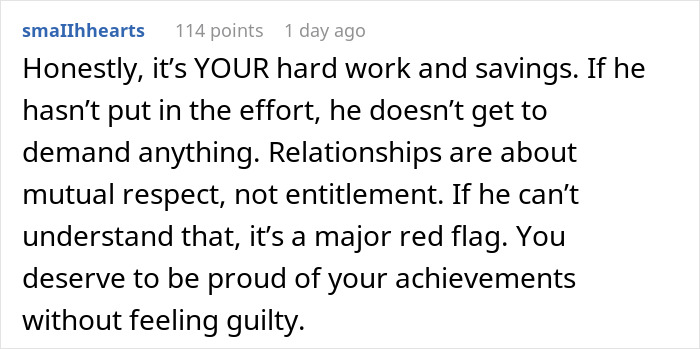 Text on image discussing boyfriend upset over mortgage, emphasizing work, savings, and relationship respect. Text on image discussing boyfriend upset over mortgage, emphasizing work, savings, and relationship respect.
