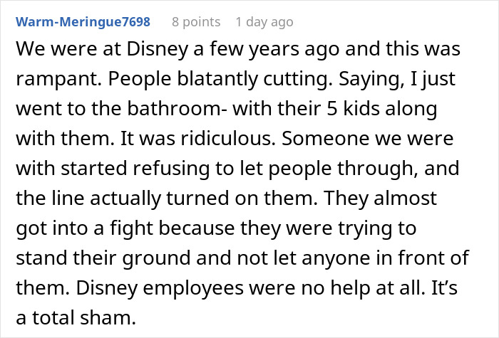 Mom&rsquo;s Line-Cutting Exploits Backfire As Whole Crowd Unites To Ensure Her Family Misses The Ride