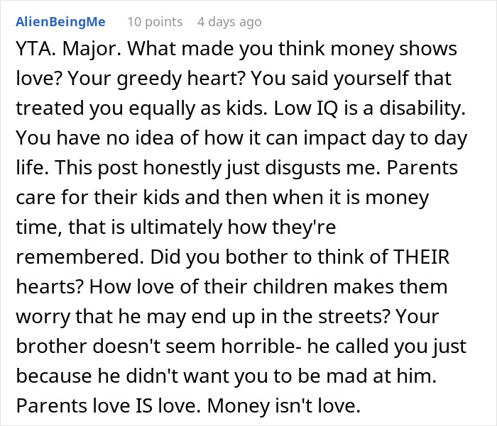 &ldquo;Being Dumb Is A Disability&rdquo;: Woman Cuts Parents Off After They Leave Everything To &ldquo;Disabled&rdquo; Son