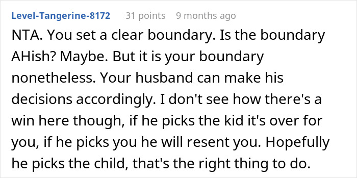 Comment advising on setting boundaries in a relationship involving divorce and custody issues.
