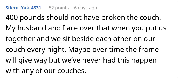 &ldquo;She Actually Broke The Entire Board&rdquo;: Friend&rsquo;s Weight Leaves Host Couchless And Confused