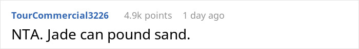 Reddit comment criticizing someone's opinion on a babysitting conflict. Reddit comment criticizing someone's opinion on a babysitting conflict.