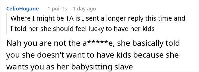 Text conversation discussing babysitting expectations and resentment. Text conversation discussing babysitting expectations and resentment.