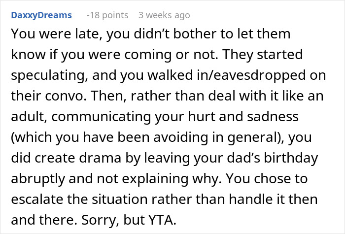 Reddit comment criticizing a person for escalating a situation after making a mean comment about miscarriage. Reddit comment criticizing a person for escalating a situation after making a mean comment about miscarriage.