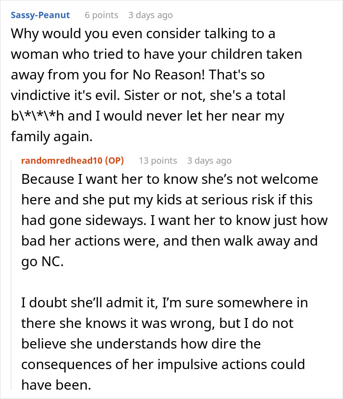 Screenshot of an online discussion about betrayal involving CPS and family disagreements.