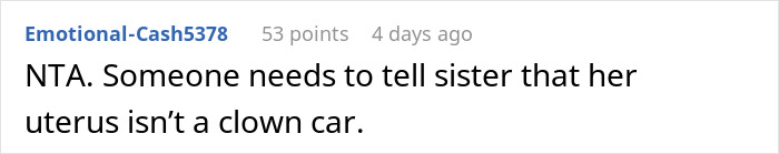 Reddit comment criticizing a mom of five for constant complaints.