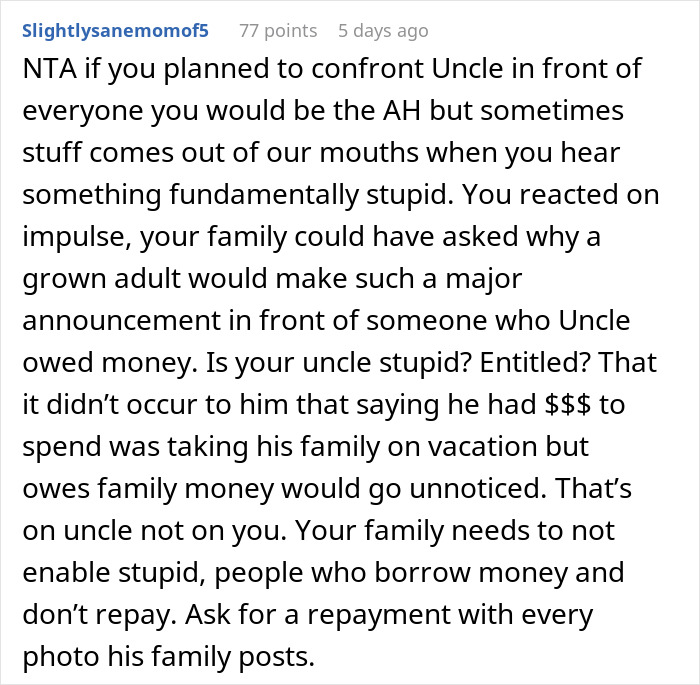 Person Confronts Uncle Over Unpaid Debt At Family Dinner, Celebration Turns Into Shock Person Confronts Uncle Over Unpaid Debt At Family Dinner, Celebration Turns Into Shock