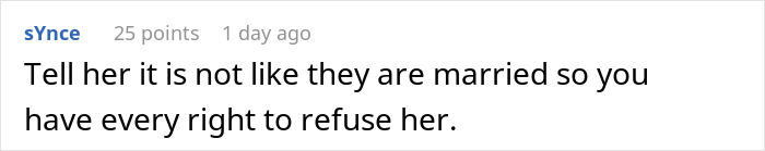 Comment about respecting rules, advising refusal of unwed couple sharing a bed.