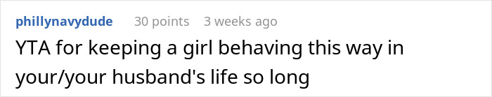 Screenshot of a comment discussing a relationship issue involving a friend's husband.