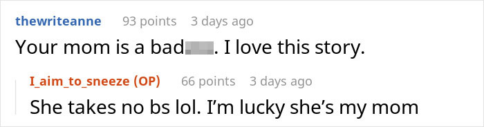 Online comments praising a mom for using a school dress code loophole, expressing admiration and gratitude. Online comments praising a mom for using a school dress code loophole, expressing admiration and gratitude.