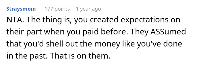 Text discussing assumptions about paying hospital expenses for sister's childbirth.