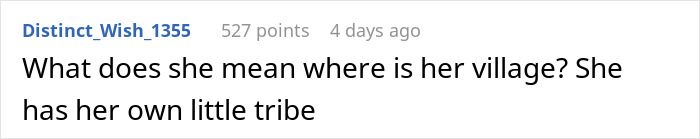 Comment discussing a mom with a "little tribe" of five kids.