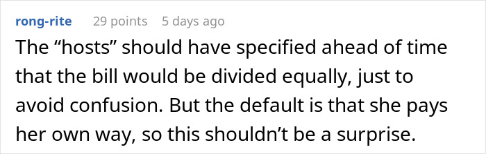 Reddit comment discussing a hefty bill surprise after a teen joins a friend's family vacation. Reddit comment discussing a hefty bill surprise after a teen joins a friend's family vacation.