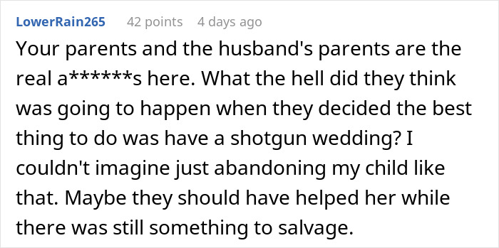 Text exchange discussing family issues and frustrations over parenting decisions.