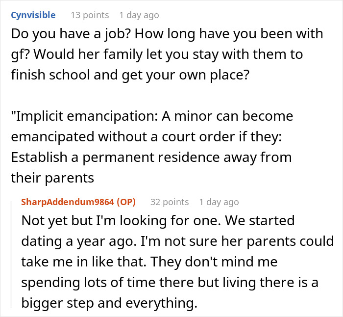 Text exchange about teen refusing babysitter role and seeking independence from parents. Text exchange about teen refusing babysitter role and seeking independence from parents.