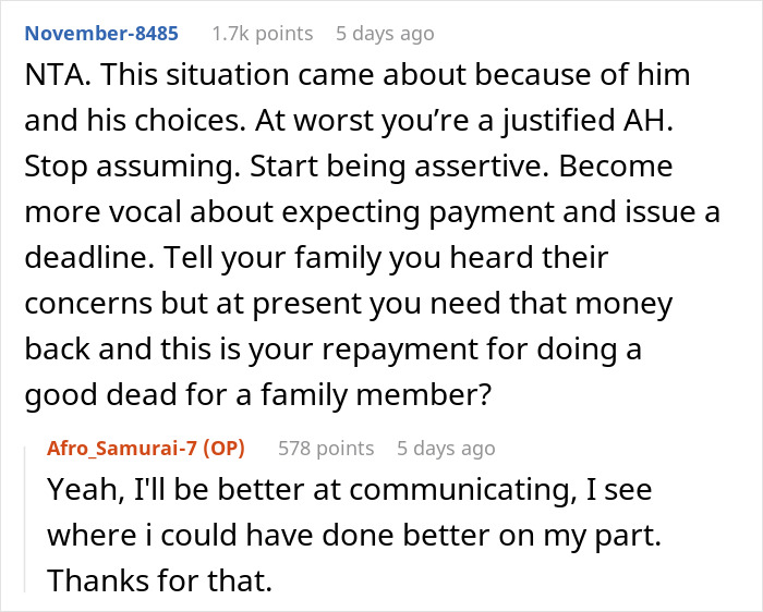 Person Confronts Uncle Over Unpaid Debt At Family Dinner, Celebration Turns Into Shock Person Confronts Uncle Over Unpaid Debt At Family Dinner, Celebration Turns Into Shock