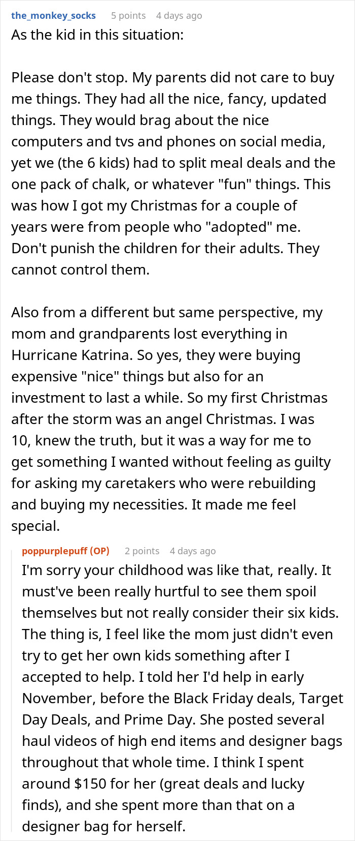 Woman Learns A Harsh Lesson After Donating To A Struggling Family On Holiday