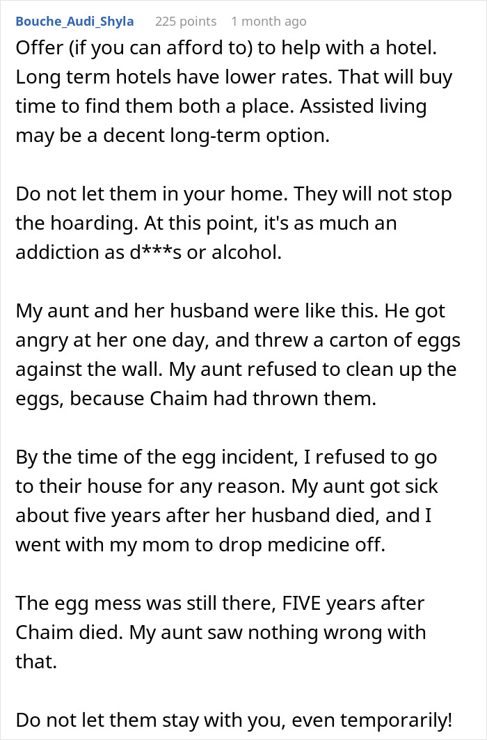 "Yes, Maggots": SIL Refuses To House Hoarder In-Laws After They Lose Their Home "Yes, Maggots": SIL Refuses To House Hoarder In-Laws After They Lose Their Home