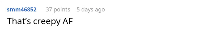 Reddit comment saying "That's creepy AF" with 37 upvotes from user smm146852 in response to an Amazon driver note.