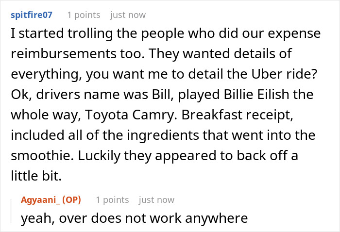 Text exchange about expense reimbursements without receipts, humorous detail on Uber and breakfast receipts. Text exchange about expense reimbursements without receipts, humorous detail on Uber and breakfast receipts.