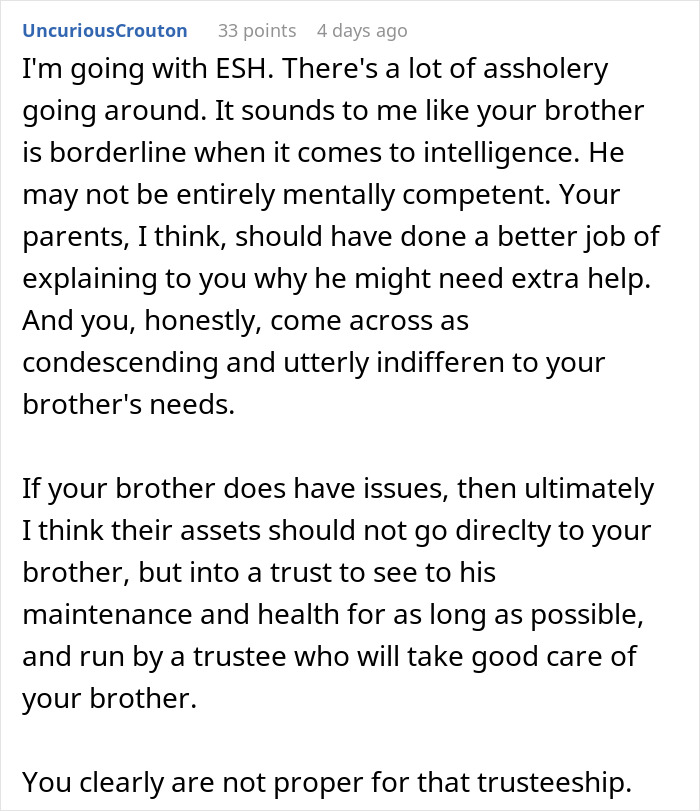 &ldquo;Being Dumb Is A Disability&rdquo;: Woman Cuts Parents Off After They Leave Everything To &ldquo;Disabled&rdquo; Son