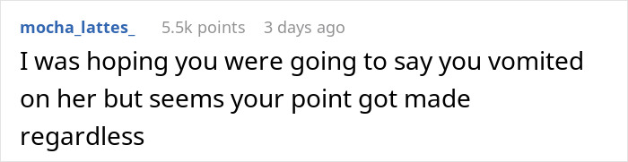 Comment about vomiting during a meeting, highlighting a humorous take on the situation. Comment about vomiting during a meeting, highlighting a humorous take on the situation.