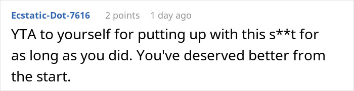 Comment shares opinion on a husband's choice of mom and sister over wife.