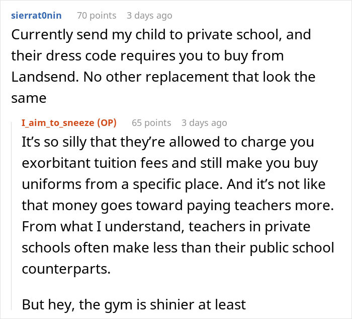 Image showing a discussion on the inconsistencies in private school dress codes and tuition fees compliance. Image showing a discussion on the inconsistencies in private school dress codes and tuition fees compliance.