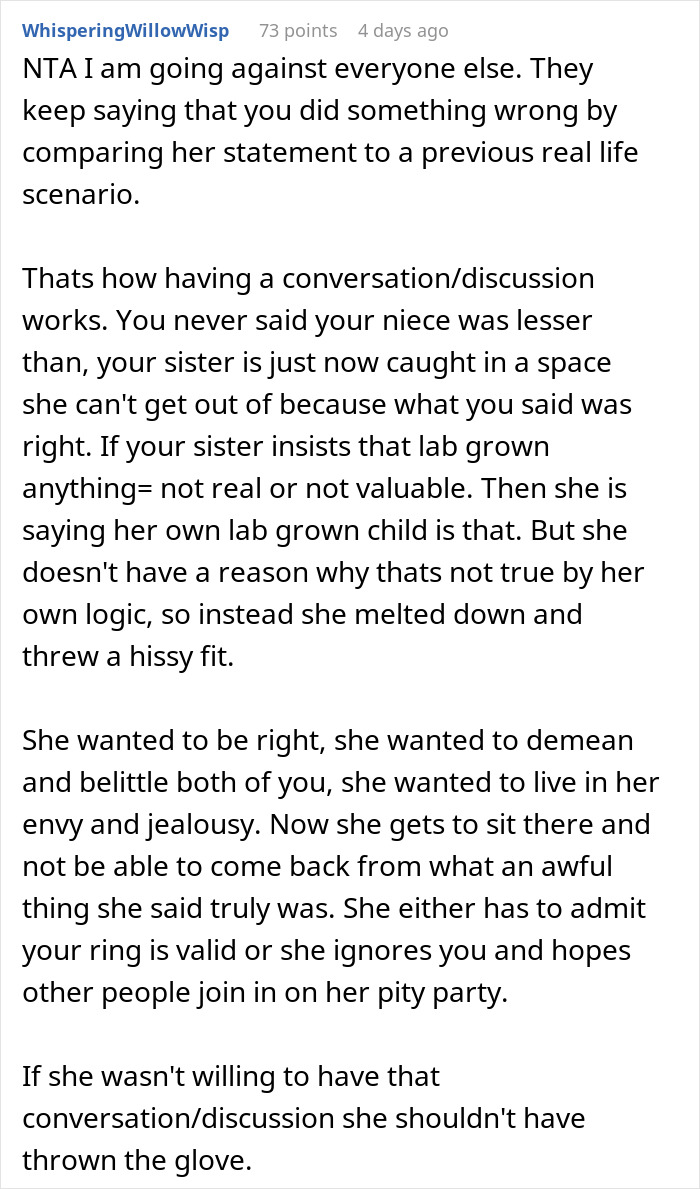 Reddit comment discussing a conversation about whether a sister's baby is considered a "real baby. Reddit comment discussing a conversation about whether a sister's baby is considered a "real baby.