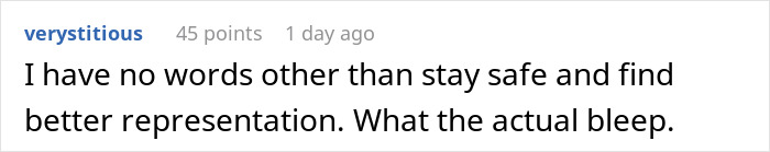 Comment highlighting need for better legal representation in tense family situation.