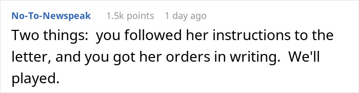 Text comment discussing instructions and orders related to a prank firing incident.