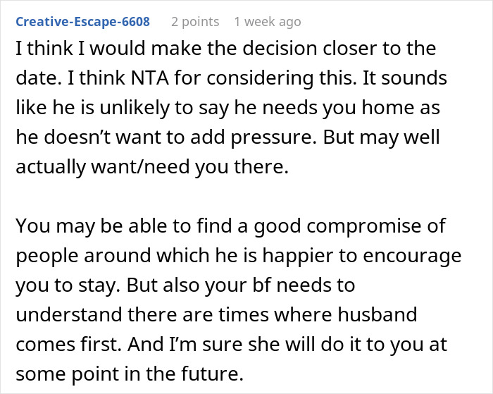 “A One-Time Event”: Bridesmaid Asks If She’s A Jerk For Choosing Husband Over Bride “A One-Time Event”: Bridesmaid Asks If She’s A Jerk For Choosing Husband Over Bride