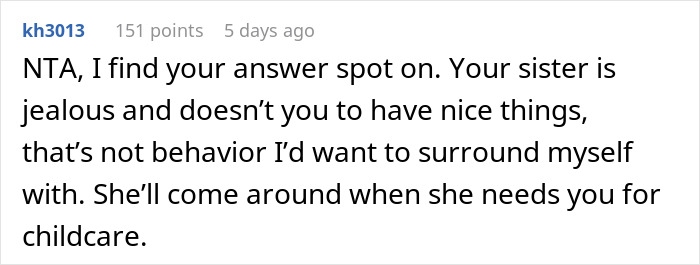 Reddit comment discussing family jealousy and childcare related to the question about a "real baby. Reddit comment discussing family jealousy and childcare related to the question about a "real baby.