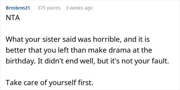 Comment discussing a hurtful remark about miscarriage, advising to prioritize self-care. Comment discussing a hurtful remark about miscarriage, advising to prioritize self-care.