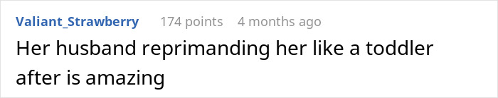 Text exchange discussing a husband's reaction in a situation involving a woman expressing unsolicited trashy opinions.