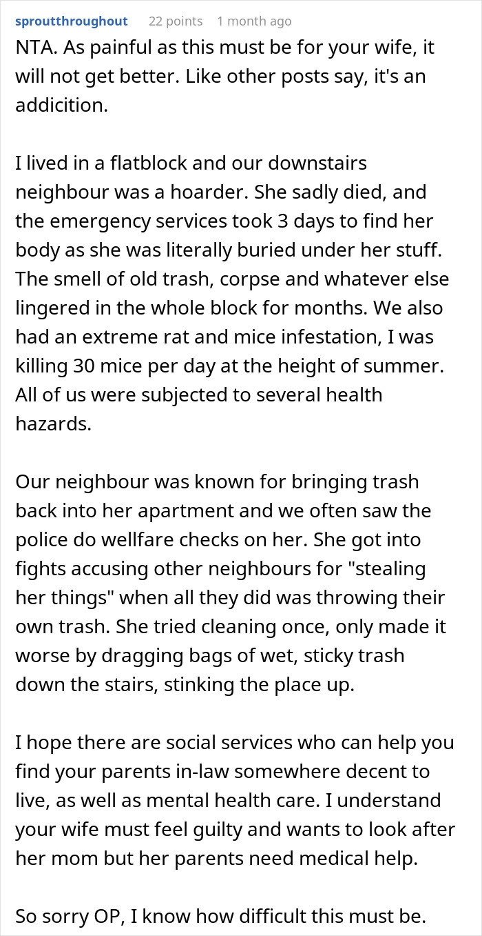 "Yes, Maggots": SIL Refuses To House Hoarder In-Laws After They Lose Their Home "Yes, Maggots": SIL Refuses To House Hoarder In-Laws After They Lose Their Home