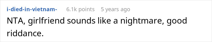 Reddit comment discussing girlfriend's rude behavior at family event.