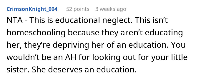 CPS Gets Involved As Woman Refuses To Let 9YO Sister Go Illiterate Over Parents’ Odd Beliefs CPS Gets Involved As Woman Refuses To Let 9YO Sister Go Illiterate Over Parents’ Odd Beliefs