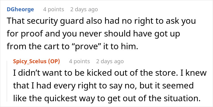 Reddit discussion on Walmart employee and mobility cart incident.