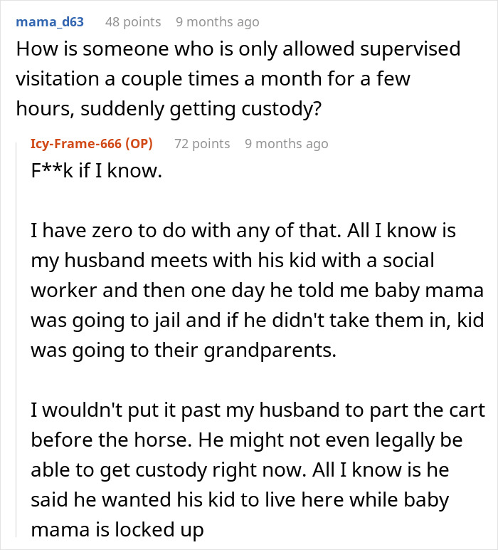 Custody issues discussed in online conversation after child's mother arrested.
