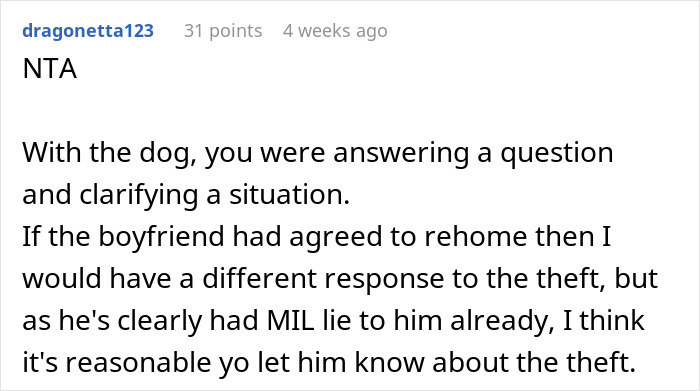 MIL Tries To Get Rid Of BF’s Dog By “Rehoming” It, Gets Kicked To The Curb When Truth Comes Out MIL Tries To Get Rid Of BF’s Dog By “Rehoming” It, Gets Kicked To The Curb When Truth Comes Out