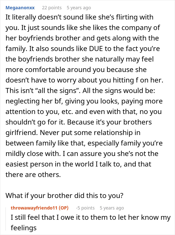 Man Thinks Brother’s Girlfriend Is Into Him, Learns The Hard Way She Isn’t: “You Need Therapy” Man Thinks Brother’s Girlfriend Is Into Him, Learns The Hard Way She Isn’t: “You Need Therapy”