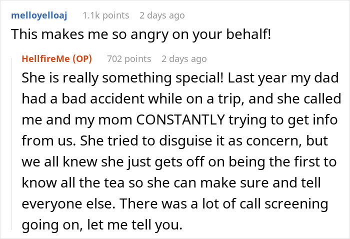 Reddit comments discussing a woman obsessed with a wedding, causing frustration.