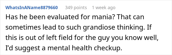 Comment questioning mental health regarding man's research to invent a new color. Comment questioning mental health regarding man's research to invent a new color.