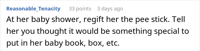 Reddit comment discussing pregnancy announcement as a Christmas gift. Reddit comment discussing pregnancy announcement as a Christmas gift.