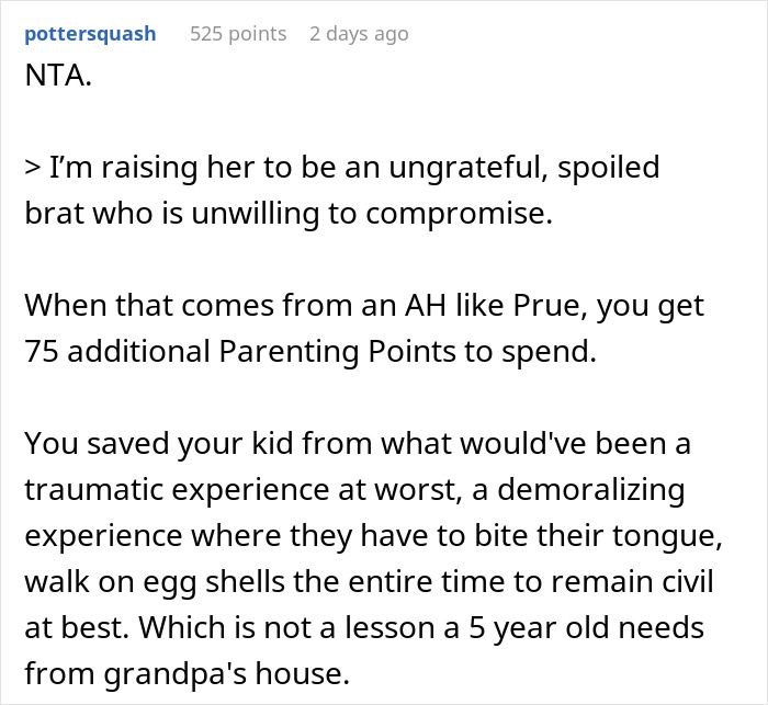 Text exchange discussing a child, pink-themed party, and parenting points.